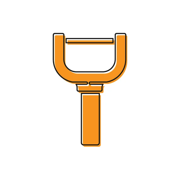 Ікона Оранжевого Пілера Ізольована Білому Тлі Ніж Прибирання Овочів Кухня — стоковий вектор