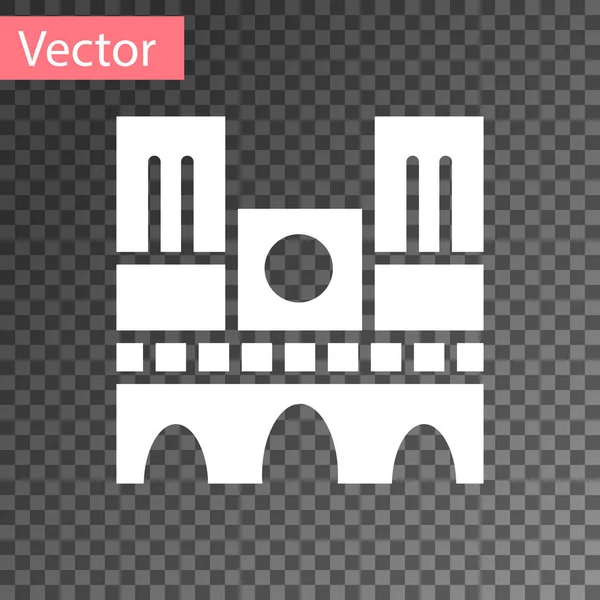 Monumento Blanco Francia Notre Dame Paris Icono Aislado Sobre Fondo — Vector de stock