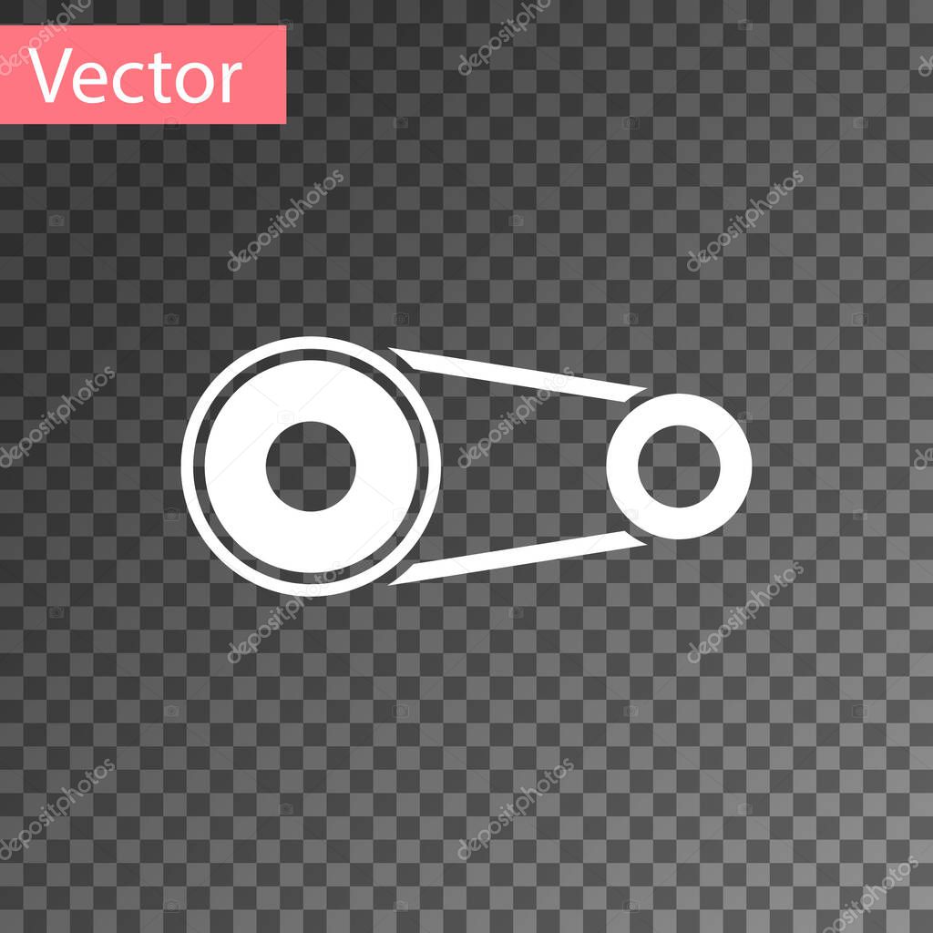 White Timing belt kit icon isolated on transparent background.  Vector.