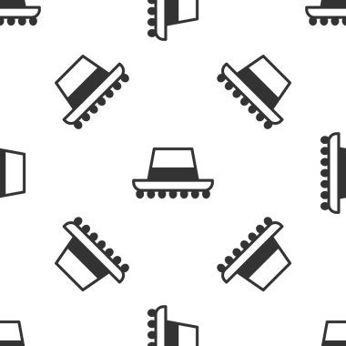 Geleneksel İspanyol şapka ikonu beyaz arka planda izole edilmiş pürüzsüz desen. Vektör.