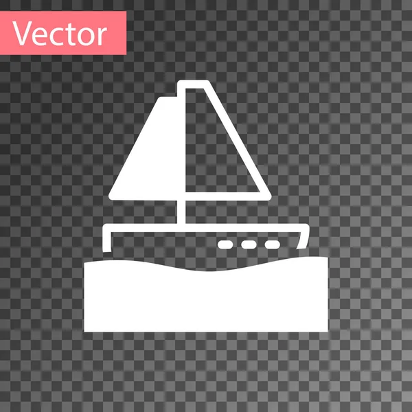 Velero Blanco Yate Velero Icono Del Barco Aislado Sobre Fondo — Vector de stock