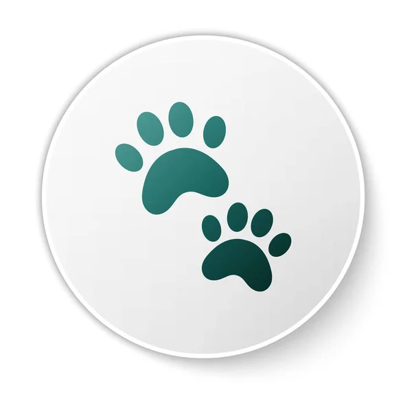 Ícone Impressão Green Paw Isolado Fundo Branco Impressão Pata Cão — Vetor de Stock