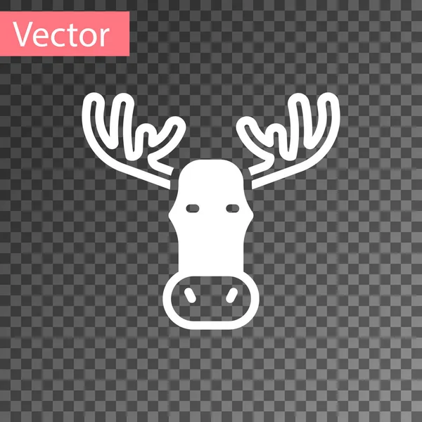 白麋鹿头与角图标隔离在透明的背景 — 图库矢量图片