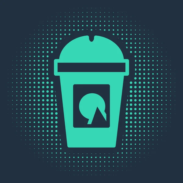 Green Coffee Tasse Symbol Isoliert Auf Blauem Hintergrund Zum Mitnehmen — Stockvektor