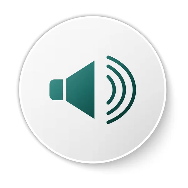 Green Speaker Volume Audio Voice Sound Symbool Media Muziek Pictogram — Stockvector