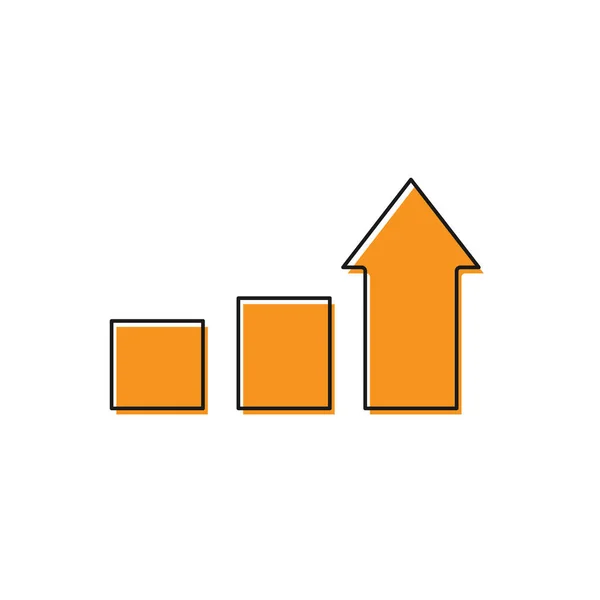 Orange Icône Croissance Financière Isolé Sur Fond Blanc Augmentation Des — Image vectorielle