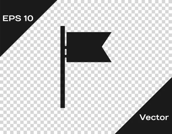 Das Symbol Der Schwarzen Flagge Isoliert Auf Transparentem Hintergrund Ortsmarkierungssymbol — Stockvektor