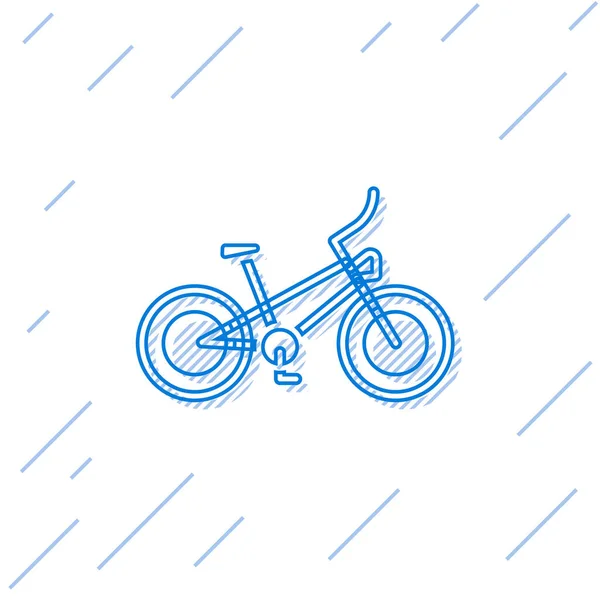 Mavi Çizgi Bisiklet Simgesi Beyaz Arkaplanda Izole Edildi Bisiklet Yarışı — Stok Vektör