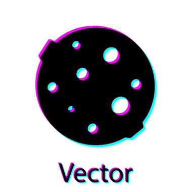 Siyah Ay simgesi beyaz arkaplanda izole edildi. Vektör İllüstrasyonu.