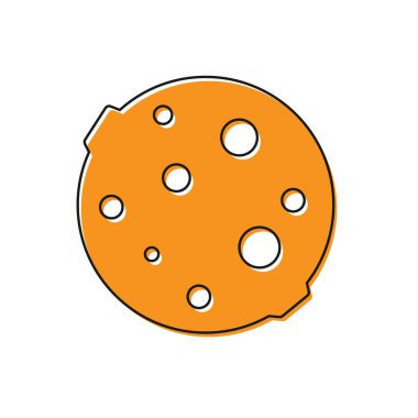 Turuncu Ay simgesi beyaz arkaplanda izole edildi. Vektör İllüstrasyonu.