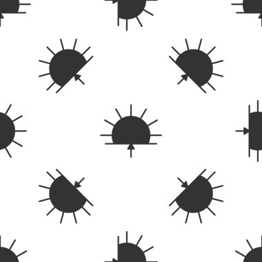 Gri Gündoğumu ikonu beyaz arka planda izole edilmiş kusursuz desen. Vektör İllüstrasyonu.