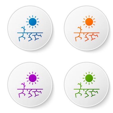 Renk Kuraklığı simgesi beyaz arkaplanda izole edildi. Simgeleri daire düğmelerine ayır. Vektör İllüstrasyonu.