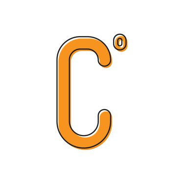 Beyaz arkaplanda izole edilmiş turuncu Celsius simgesi. Vektör İllüstrasyonu.