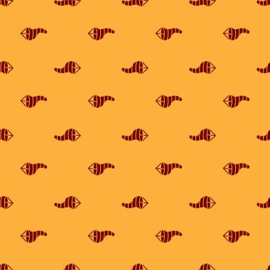 Kırmızı Koni Meteoroloji Rüzgâr Gülü ikonu kahverengi arka planda izole edilmiş pürüzsüz desen. Rüzgâr Sock rüzgarın yönünü ve gücünü gösteriyor. Vektör İllüstrasyonu.