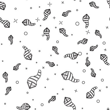 Siyah çizgi koni meteorolojisi rüzgar gülü vane ikonu beyaz arka planda izole edilmiş pürüzsüz desen. Rüzgâr Sock rüzgarın yönünü ve gücünü gösteriyor. Vektör İllüstrasyonu.