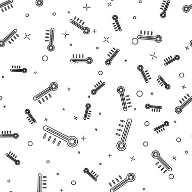 Siyah çizgi Meteoroloji termometresi beyaz arka planda izole edilmiş ikon izolasyonu ölçüyor. Termometre termometresi sıcak ya da soğuk hava gösteriyor. Vektör İllüstrasyonu.