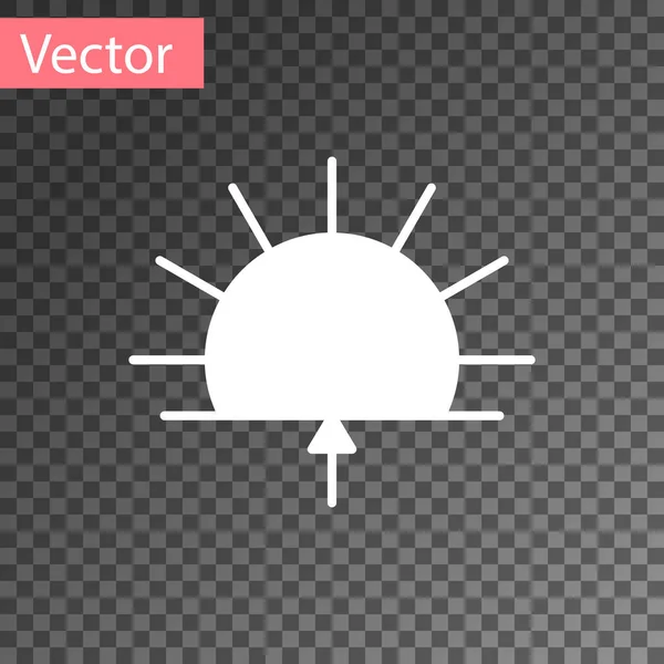 Ícone Branco Sunrise Isolado Fundo Transparente Ilustração Vetorial — Vetor de Stock