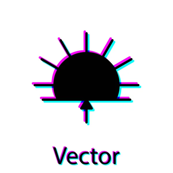 Schwarzes Sunrise Symbol Isoliert Auf Weißem Hintergrund Vektorillustration — Stockvektor