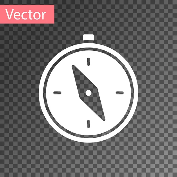 Ícone Bússola Branca Isolado Fundo Transparente Símbolo Navegação Windrose Sinal — Vetor de Stock