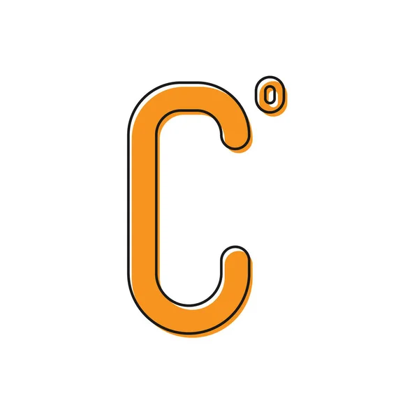 Icône Orange Celsius Isolée Sur Fond Blanc Illustration Vectorielle — Image vectorielle