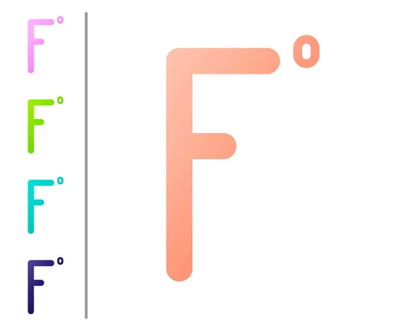 Koraal Fahrenheit Pictogram Geïsoleerd Witte Achtergrond Stel Kleurpictogrammen Vector Illustratie — Stockvector