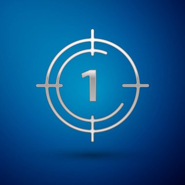 Silver Old film gerisayım kare simgesi mavi arkaplanda izole edildi. Klasik retro sinema zamanlayıcısı. Vektör.