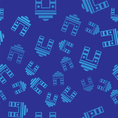 Yeni Delhi 'deki Mavi Hindistan Kapısı, Hindistan ikonu mavi arka planda izole edilmiş pürüzsüz desen. Hindistan 'ın Mumbai kapısı. Vektör.