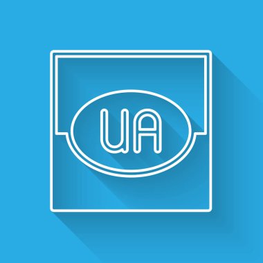 Beyaz çizgi Ukrayna 'nın ulusal bayrağı uzun gölgeli izole edilmiş. Vektör.