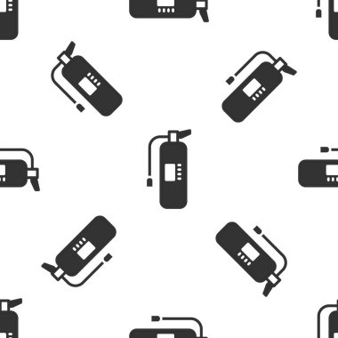 Gri Yangın söndürme ikonu beyaz arka planda izole edilmiş kusursuz desen. Vektör.