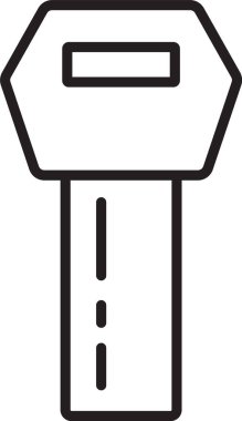 Beyaz arkaplanda izole edilmiş siyah çizgili araba anahtarı. Araba anahtarı ve alarm sistemi. Vektör.