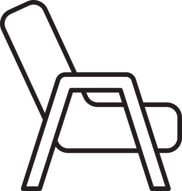 Siyah renkli Armchair simgesi beyaz arkaplanda izole edildi. Vektör.