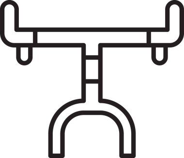 Siyah çizgi bisiklet gidon simgesi beyaz arkaplanda izole edildi. Vektör.