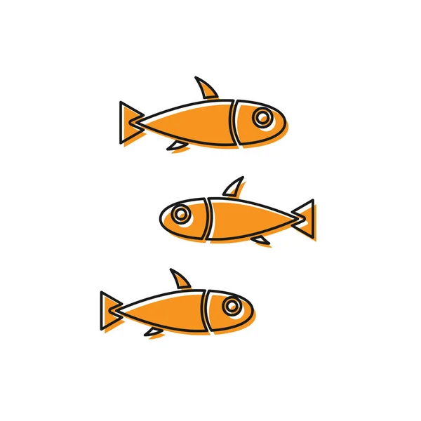 Orange Fische Symbol Isoliert Auf Weißem Hintergrund Vektor — Stockvektor