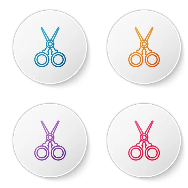 Color Line Scissors Hairdresser Icon Isolated White Background Hairdresser Fashion — Stock Vector