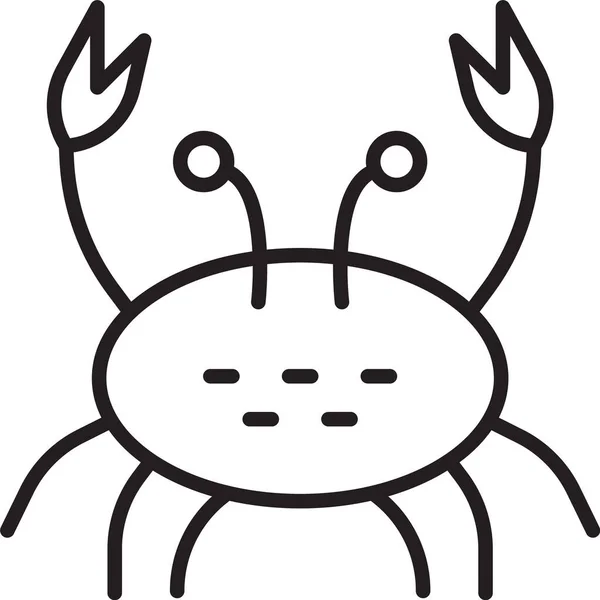 Schwarze Linie Krabbe Symbol Isoliert Auf Weißem Hintergrund Vektor — Stockvektor