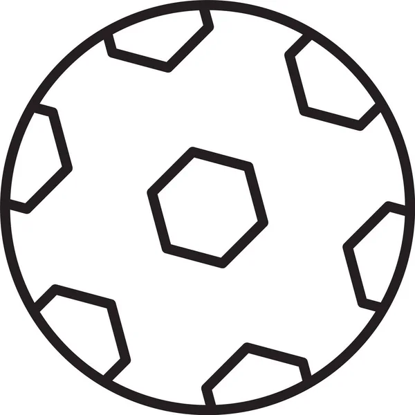 Black Line Football Ball Icon Isolated White Background Soccer Ball — Stock Vector