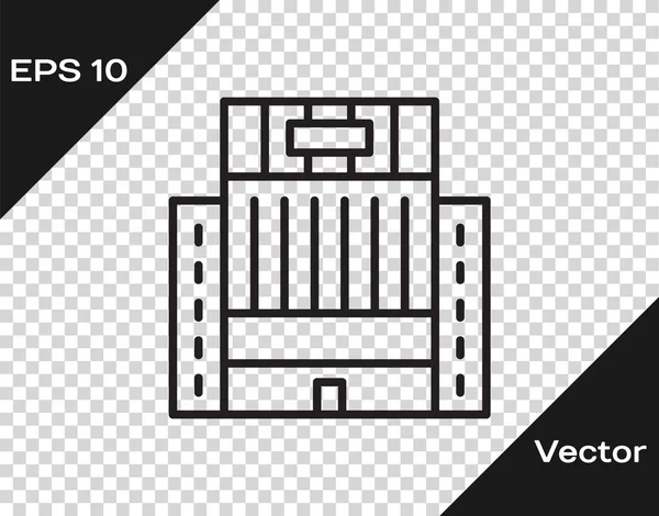 Черная Линия Отель Украина Здание Иконка Изолированы Прозрачном Фоне Вектор — стоковый вектор