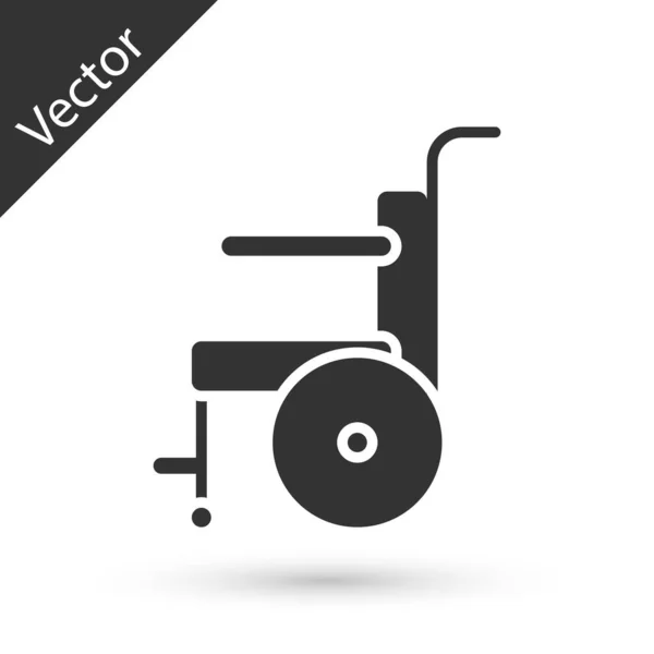 Silla Ruedas Gris Para Personas Con Discapacidad Icono Aislado Sobre — Vector de stock