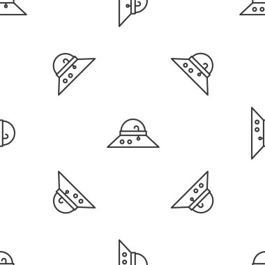 Gri çizgili Balıkçı şapkası ikonu beyaz arka planda kusursuz desen izole etti. Vektör.