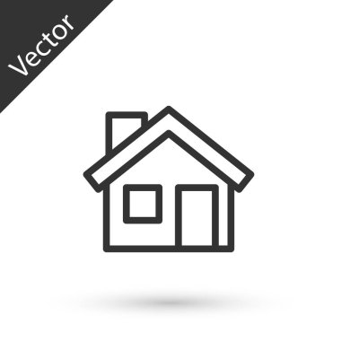 Beyaz arka planda gri çizgi ev simgesi izole edildi. Ev sembolü. Vektör.