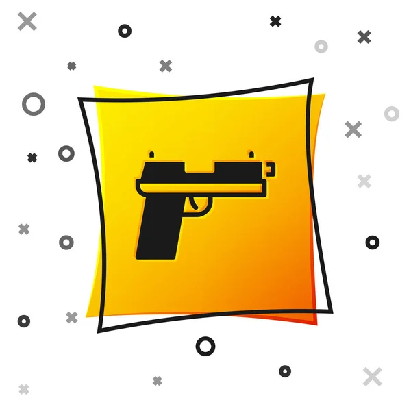Svart Pistol Eller Pistol Ikon Isolerad Vit Bakgrund Polis Eller — Stock vektor