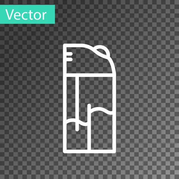 Bílá Čára Světlejší Ikona Izolovaná Průhledném Pozadí Vektor — Stockový vektor