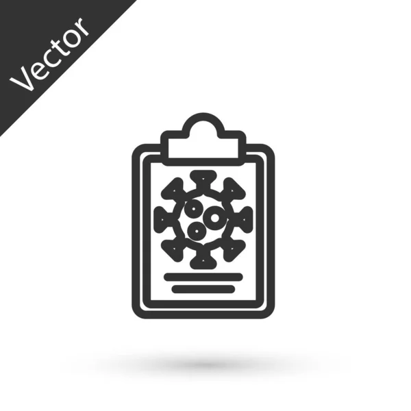 그레이 메디컬 클립보드 아이콘 배경에서 결과보고 Vector — 스톡 벡터