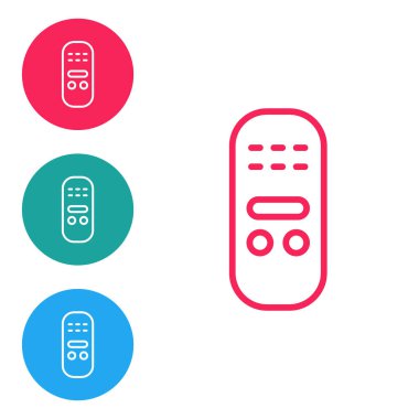 Isometric Uzaktan Kumanda simgesi turuncu arkaplanda izole edildi. Gümüş kare düğme. Vektör.