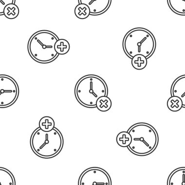 Gri Çizgili Saat Simgeyi sil Beyaz arkaplanda izole edilmiş pürüzsüz desen. Zaman sembolü. Vektör.