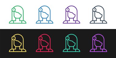 Siyah beyaz arka planda izole edilmiş İspanyol kadın ikonunun portresi. Vektör.