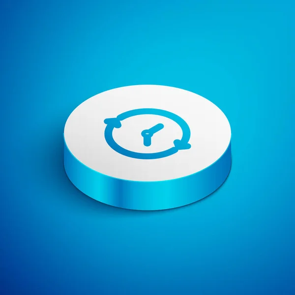 Icono Reloj Línea Isométrica Aislado Sobre Fondo Azul Símbolo Tiempo — Vector de stock