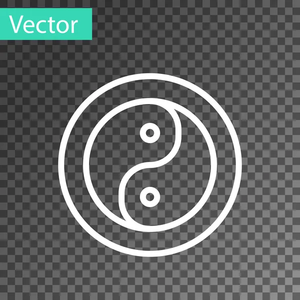 Ligne Blanche Yin Yang Symbole Harmonie Icône Équilibre Isolé Sur — Image vectorielle