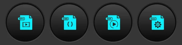 Mp4 Dosya Belgesini Css Gif Max Simgesini Ayarla Vektör — Stok Vektör