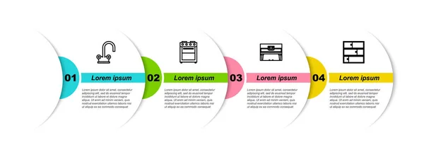 Set Wasserhahn Backofen Flügel Und Regal Geschäftsinfografische Vorlage Vektor — Stockvektor